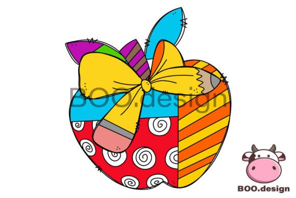 Apple Bow SVG: Back to School Graphics for Local Crafts & Branding