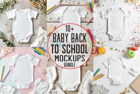 Baby Back to School Mockups Bundle: Graphics for Real Publishing