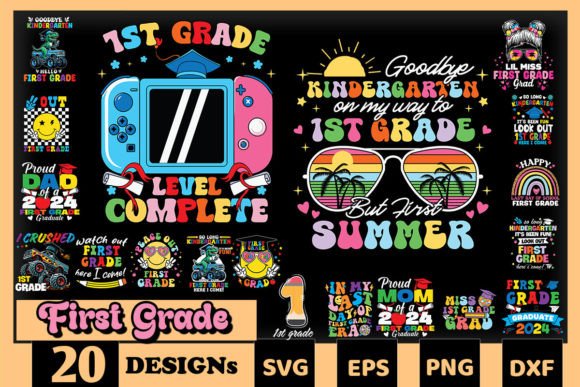 Back to School 1st Grade SVG Bundle: Graphics for Crafts & Content