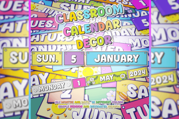 Back to School Calendar Decor: 1st Grade Graphics