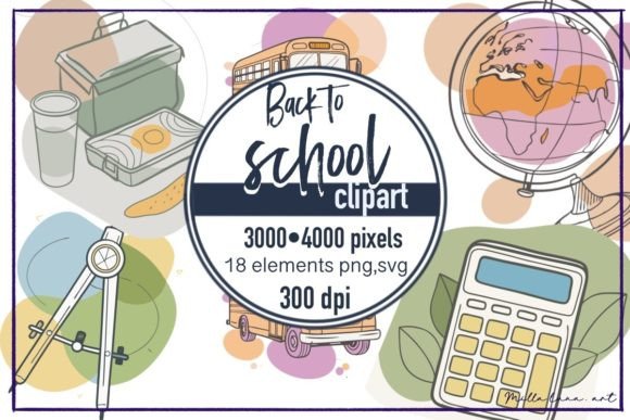 Back to School Clipart SVG ,PNG Clipart