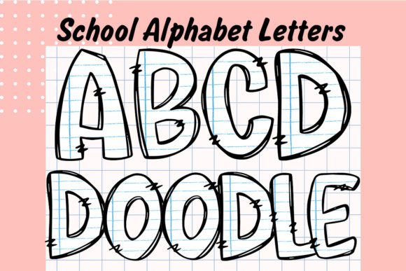 Back to School Doodle Alphabet Letters2