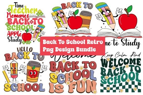 Back to School Retro PNG Design Bundle: Graphics & T-Shirt Designs