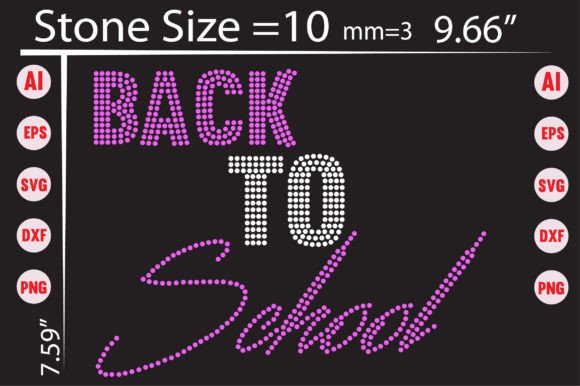 Back to School Rhinestone Templates: Graphics for T-Shirt Designs & Local Branding