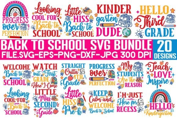 Back to School SVG Bundle: Teacher Graphics for T-Shirt Designs