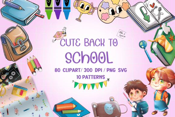 Cute Back to School Clipart Patterns