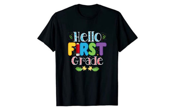 Hello First Grade Back to School Vector
