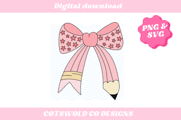Pencil Bow Retro Clipart PNG SVG Design