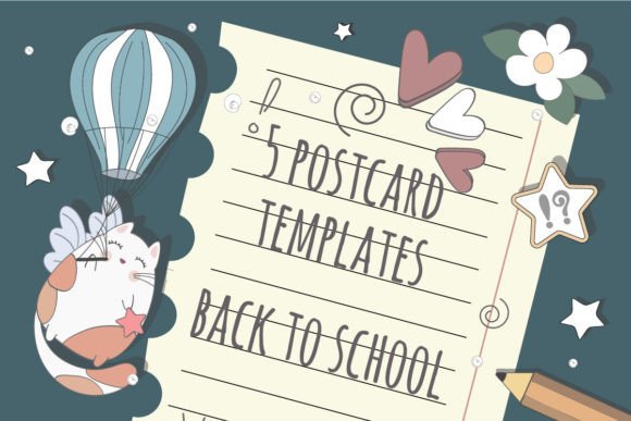Postcard Templates Frame Back to School Graphics