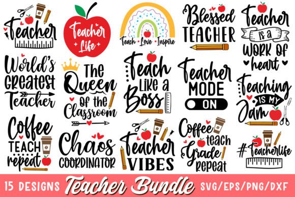 Teacher SVG Bundle: Back to School Graphics for Crafts